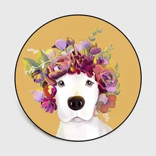 Мультяшная собака круглый дверной коврик для гостиной ванной комнаты детские спальни коврики ковры компьютерный коврик на стул и на пол украшения