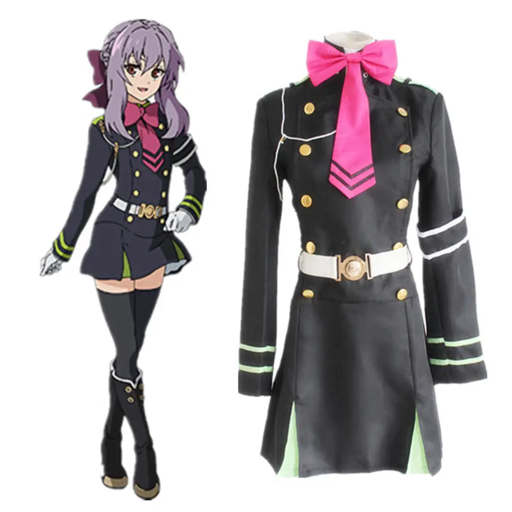 Японский аниме Owari no Seraph of the end карнавальный костюм Хираги Shinoa Униформа Хэллоуин