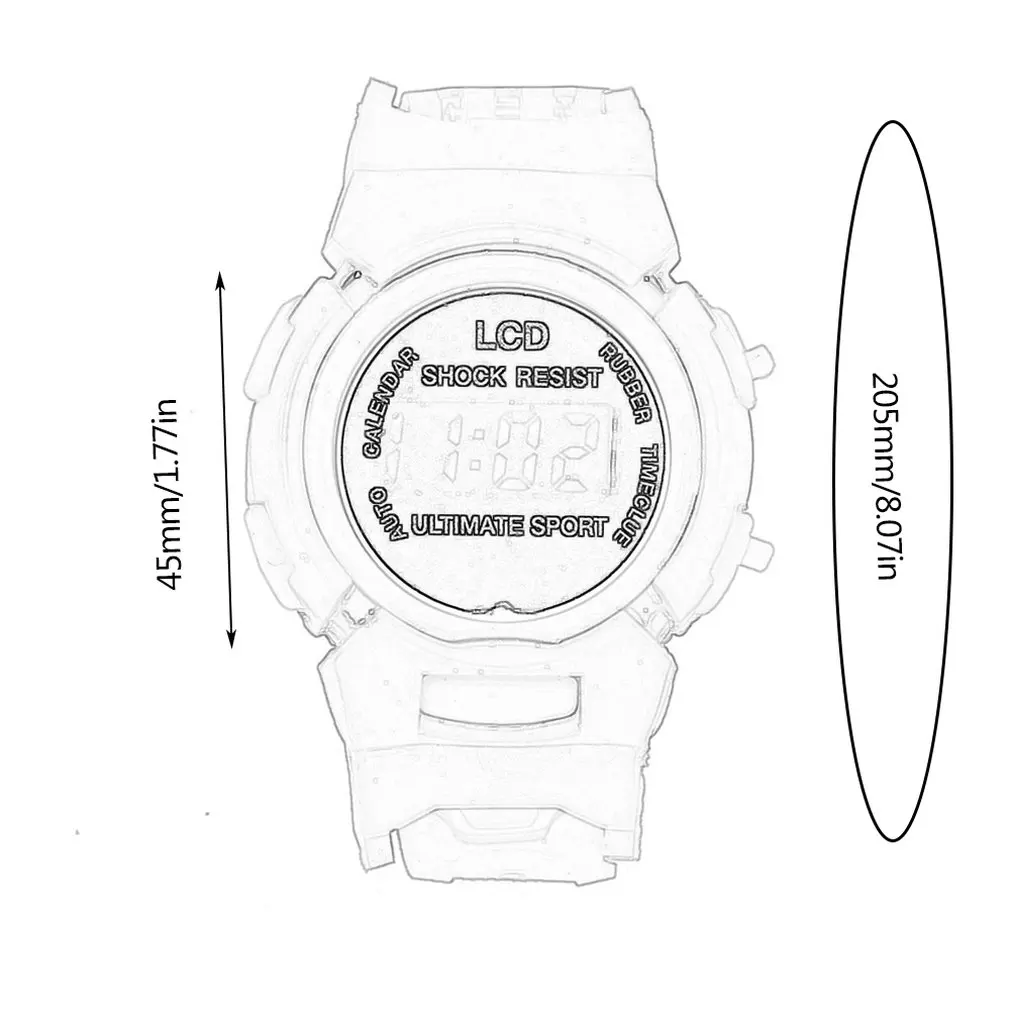 Цифровой ЖК дисплей фиолетовые милые детские наручные часы для девочек с
