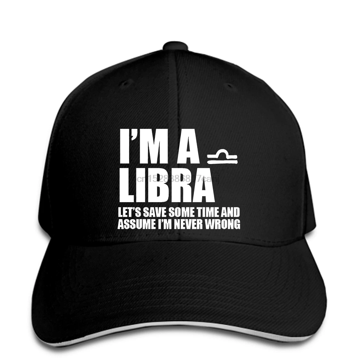 Бейсбольная кепка Im A Libra Подарочная шляпка с принтом Забавный заяц ботаник