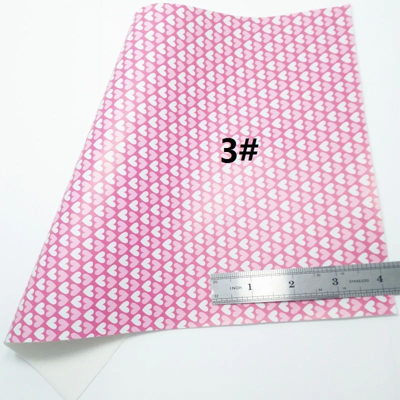 Розовая блестящая ткань, сердечки искусственная кожа с тиснением ткань, синтетические кожаные листы для лука А4 " x 11" Мерцание Ming XM268 - Цвет: 3