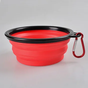 

1000ml Collapsible Folding Travel Bowl Portable Pet Dog Cat Plastic Food Water Feeding Bowl Dish Feeder with Buckle