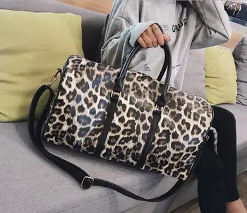 

Women Sling Shoulder Handbag Large Capacity PU Leather Weekend Duffel Messenger Bag Fashion Leopard Crossbody Travel Bags