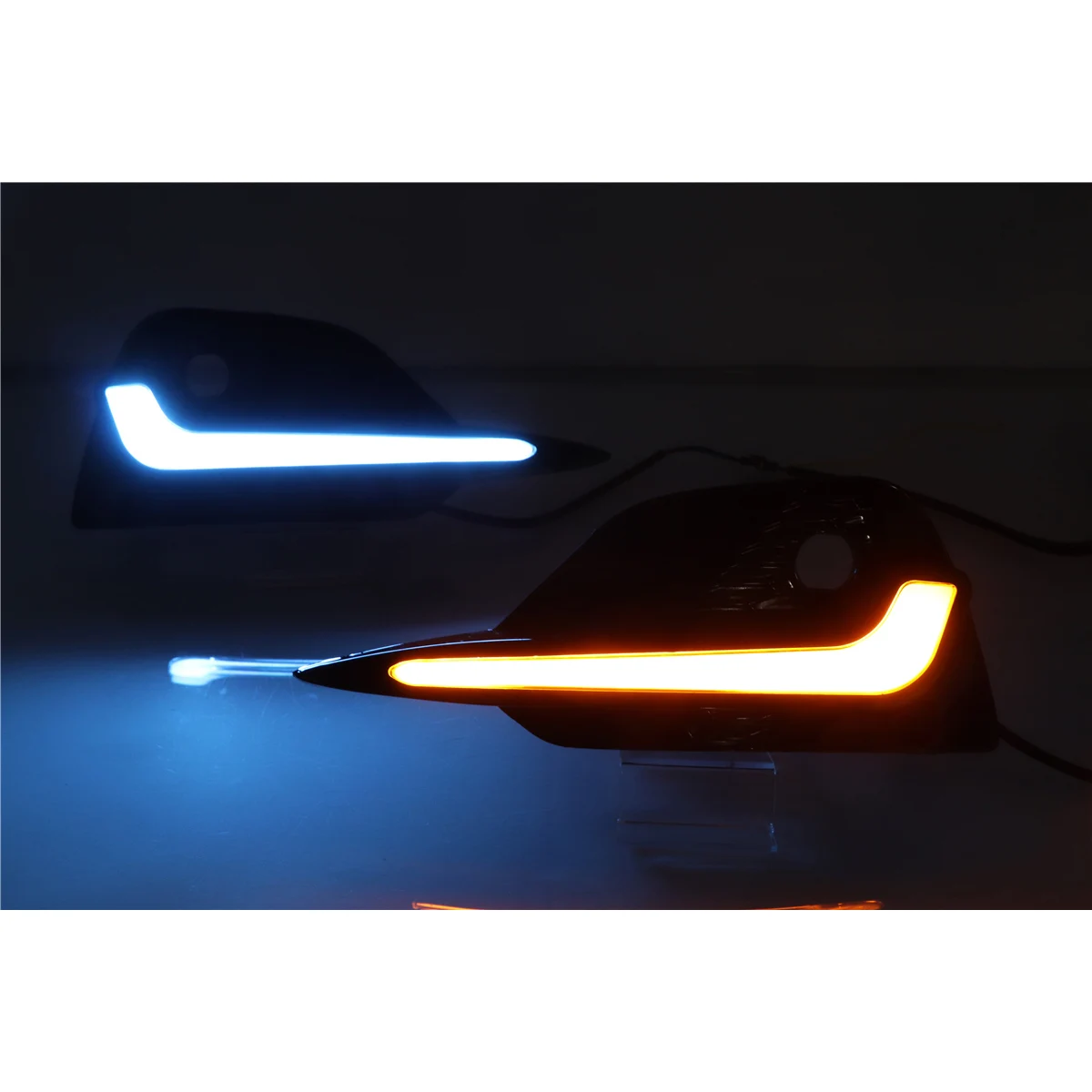 Пара светодиодный DRL Габаритные огни со струящимся желтый Поворотная сигнальная лампа противотуманных фар Крышка для Nissan Qashqai