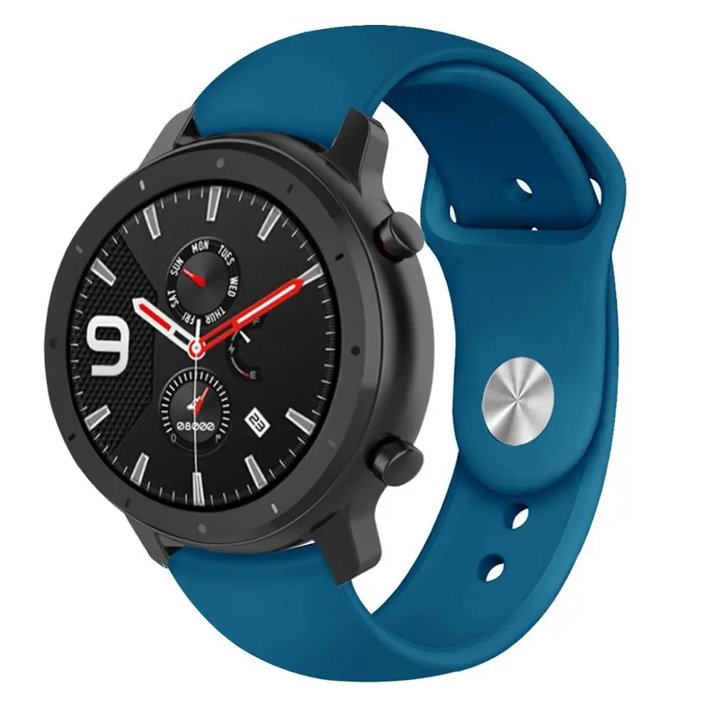 Силиконовый ремешок для часов Huami Amazfit GTR 47 мм/Stratos 3 2 2S браслет Samsung Galaxy 46 мм/Gear