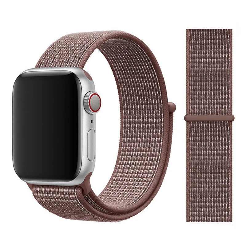 Lbiaodai Sport Loop ремешок Для Apple Watch band Apple watch 4 3 correa iwatch band 42мм 38мм 44мм 40мм браслет на руку Плетеный нейлон - Цвет ремешка: NEW Smokey Mauve