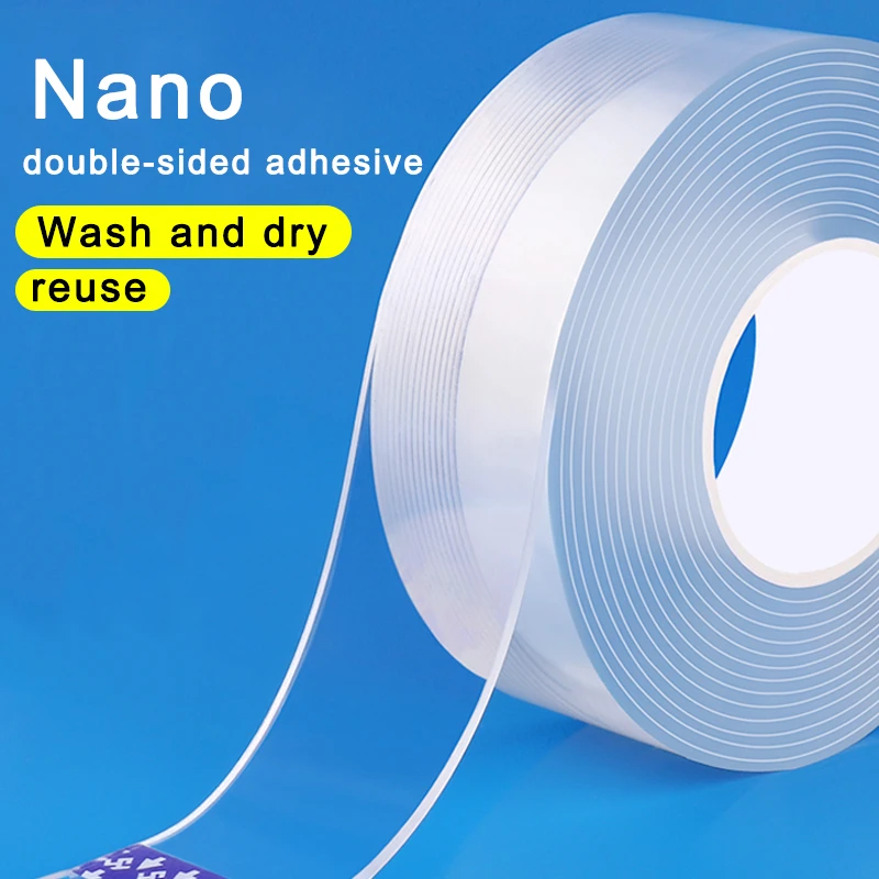 1 2 3m Nano Tape Reusable Double Sided Tape Strong Wall Sticker Bathroom And Kitchen Cleanable Transparent Waterproof Tapes Aliexpress Home Improvement