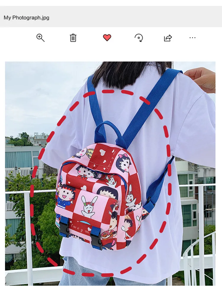 Милый рюкзак в клетку с принтом из мультфильма «Crayon Shin-chan» для студентов, Chibi Maruko-chan, Повседневная наплечная сумка, рюкзак