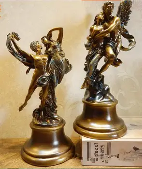 

Arts Crafts Copper sculpture Cupid Psyche statues Greek Mythology Love Character Creative European Resin Ornament European Sculp