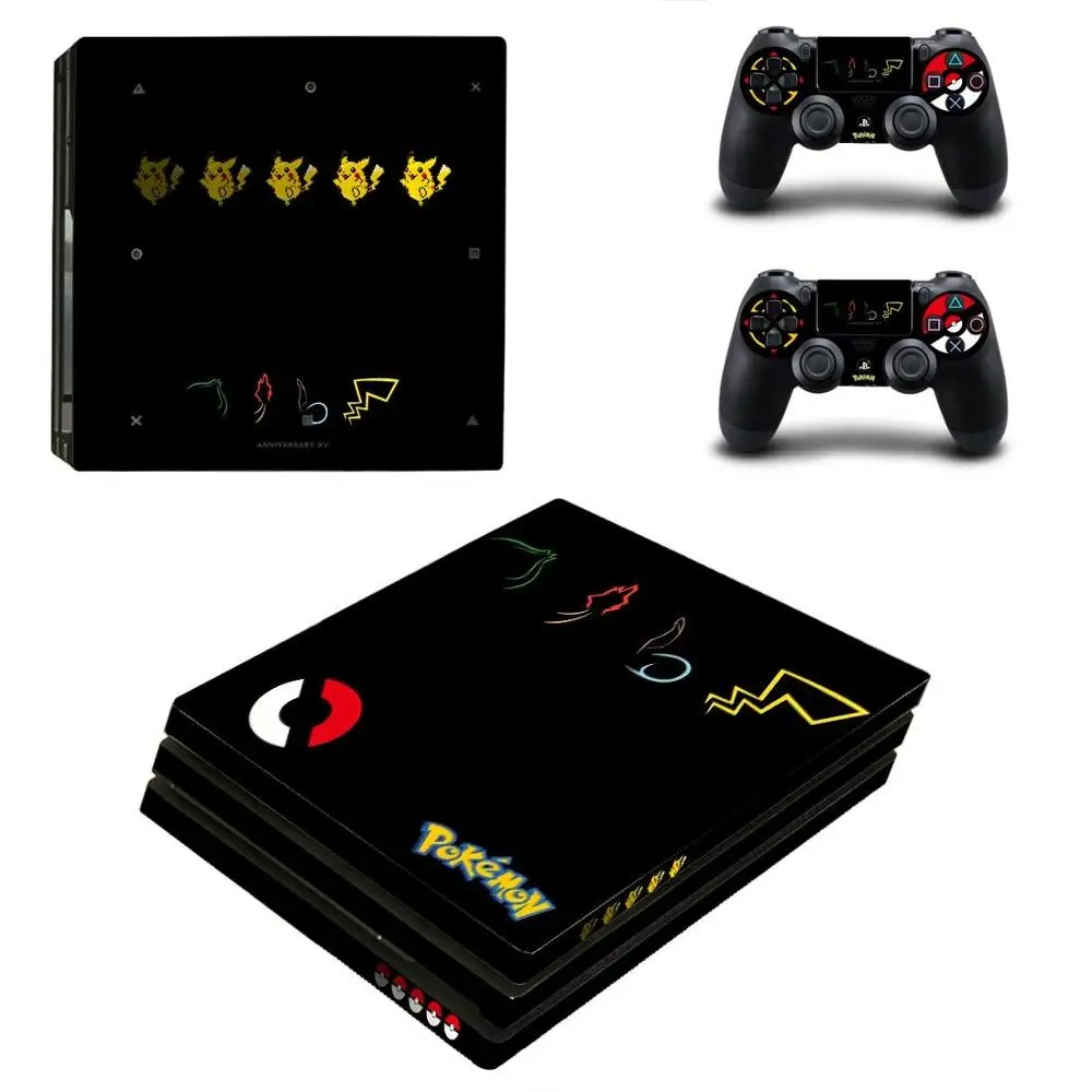 PS4 Pro sticker s Pikachu PS 4 Play station 4 Pro виниловые наклейки для playstation 4 Pro консоли и контроллера