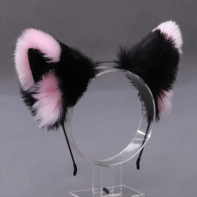 Cosplay Cute Cat Fox Fur Ear Hair Hoops Anime Lolita Hairband Fur Headbands Clip Women Girl Hair Accessories Ear Hair Band 19
