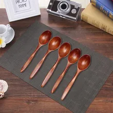 brand new 5PCS Lot Kitchen Wooden Spoon Bamboo Cooking Utensil Tool Soup Teaspoon Catering wooden spoon soup spoon