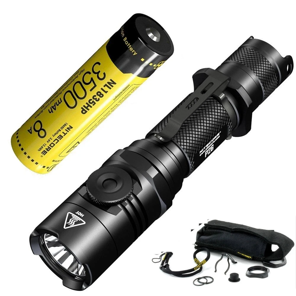 P26 NL1835HP NITECORE P26 фонарик бесступенчатая яркость CREE XP-L HI V3 max 1000 люмен дальность луча 310 м поисковый фонарь - Испускаемый цвет: P26 NL1835HP