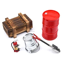 Caja de madera de decoración simulada, herramienta de tambor de aceite, para TRX4 Defender SCX10 90046 90047 MST Jimny VS4 RC Car