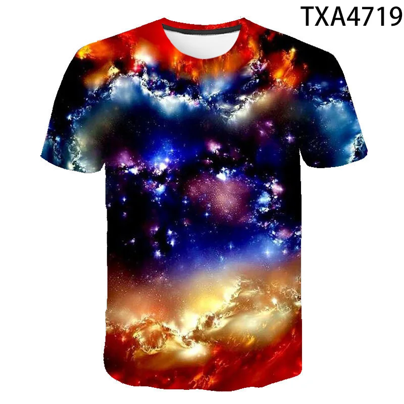 

3D T Shirt Galaxy Colorful Clouds T-shirt Men Women Children Cloud Cool Tshirt Printed Starry Sky Tops Tees Boy Girl Clothing