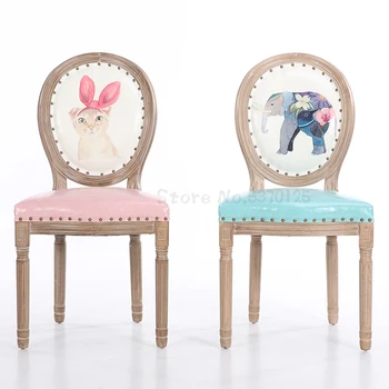 

Nail chair modern minimalist family stool back retro restaurant fashion European-style Nordic solid wood dining chair