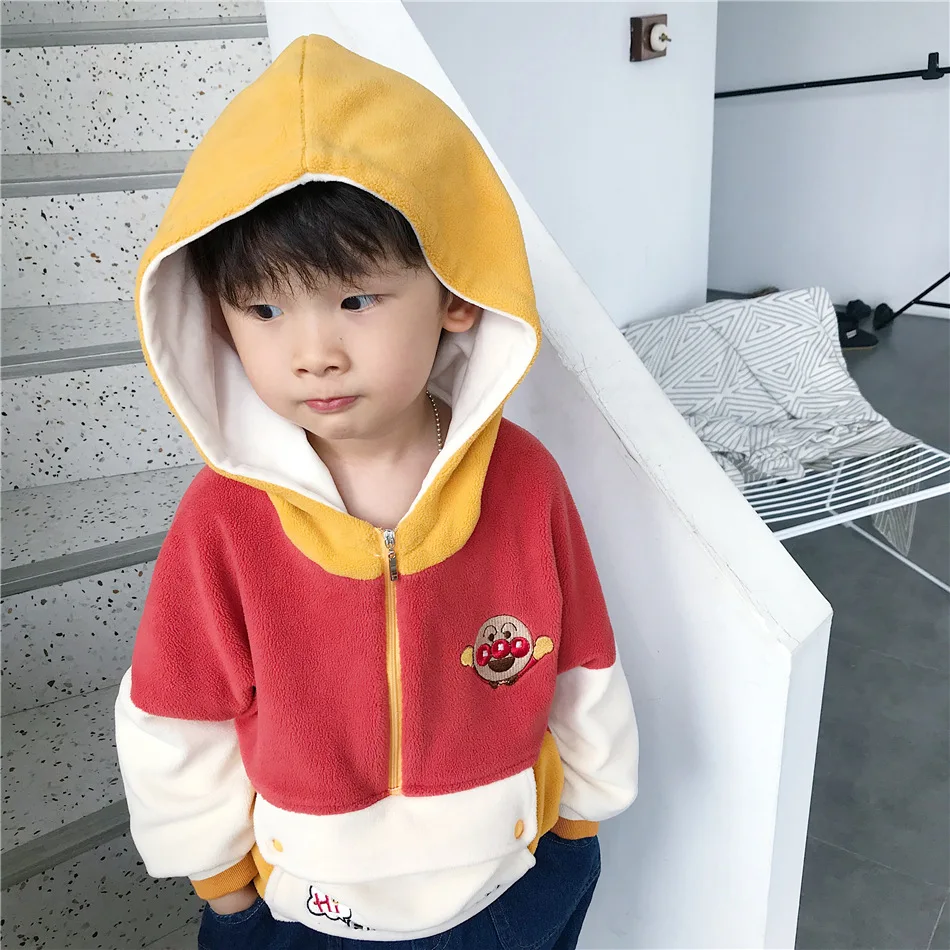 Tonytaobaby/новая осенне-зимняя одежда для мальчиков и девочек; детская одежда; бархатные толстовки на молнии для детей