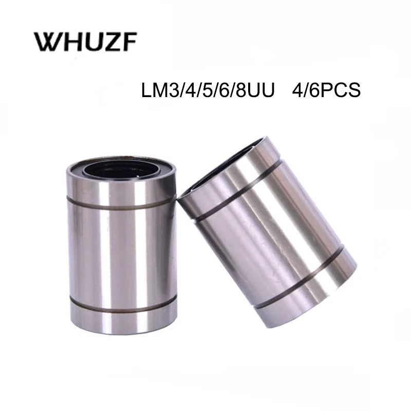 WHUZF Бесплатная доставка 4 шт. LM3UU LM4UU LM5UU LM6UU LM8UU Линейный шарикоподшипник линейная