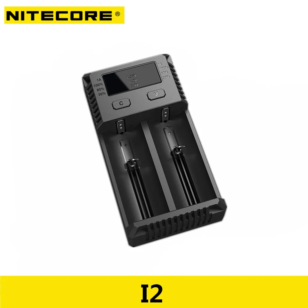 NITECORE I2 Charger 2 шт.,, Xtar, перезаряжаемая батарея INR 21700, батарея 4200 мА/ч, 3,6 В, батарея с высоким дренажом, макс. 45а, Импульсный разряд, плоский верх - Цвет: NITECORE I2 Charger