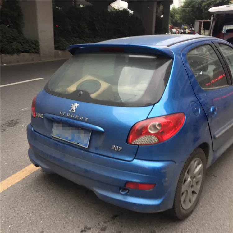 Для Peugeot 207 хэтчбек спойлер 2006/07/09/10/11/12/2013 ABS Материал черный заднее крыло
