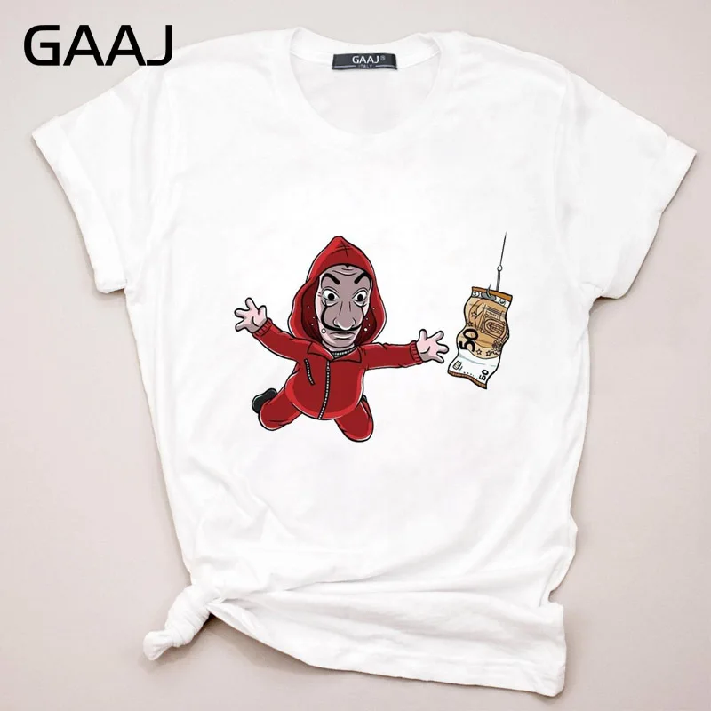 GAAJ "La Casa De Papel House Of paper в Корейском стиле" футболка Женские футболки Топы женские футболки повседневные топы с графикой QCW7X
