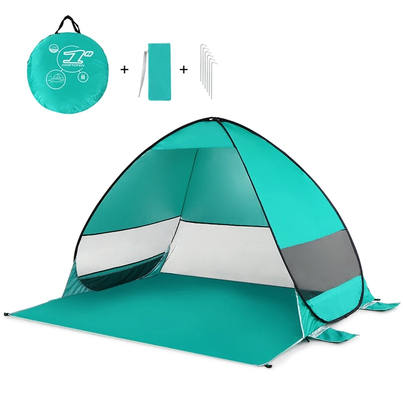 Автоматическая Пляжная палатка кабана портативный Upf 50+ солнечные укрытия Кемпинг Рыбалка навес открытый палатки для похода, зеленое озеро