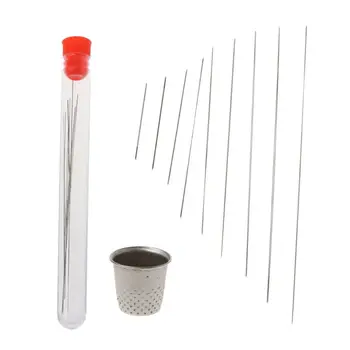 

9 Sizes Big Eye Beading Needles with Needle Bottle Beading Jewelry Making Tools