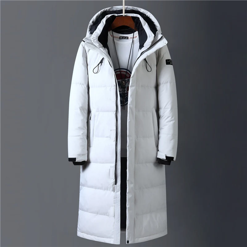 down coat White Coat Men 2021 New Winter Men's  X-Long 90%  White Duck Down  Thick （Winter) Warm Casual Down Jackets Brand Clothing white puffer coat