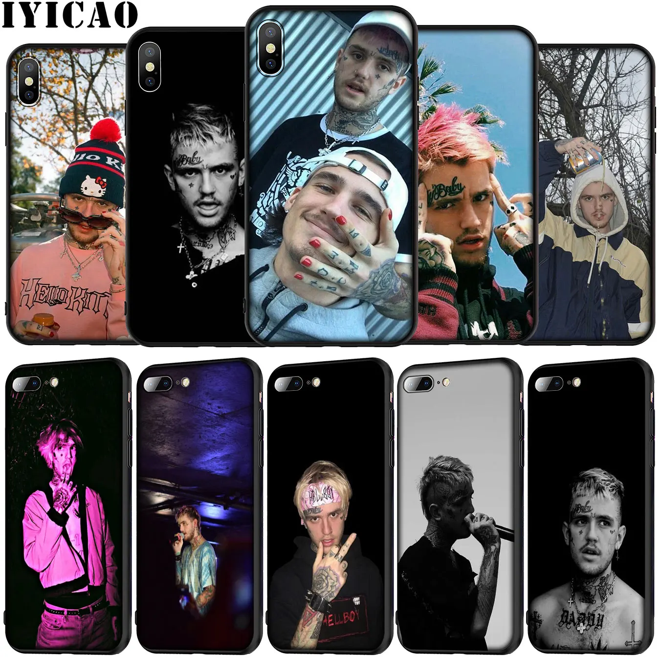 Мягкий силиконовый чехол IYICAO Lil Peep Bo для iPhone 12 Mini XR X XS 11 Pro Max 5 5S SE 6 6S 7 8 Plus черный из
