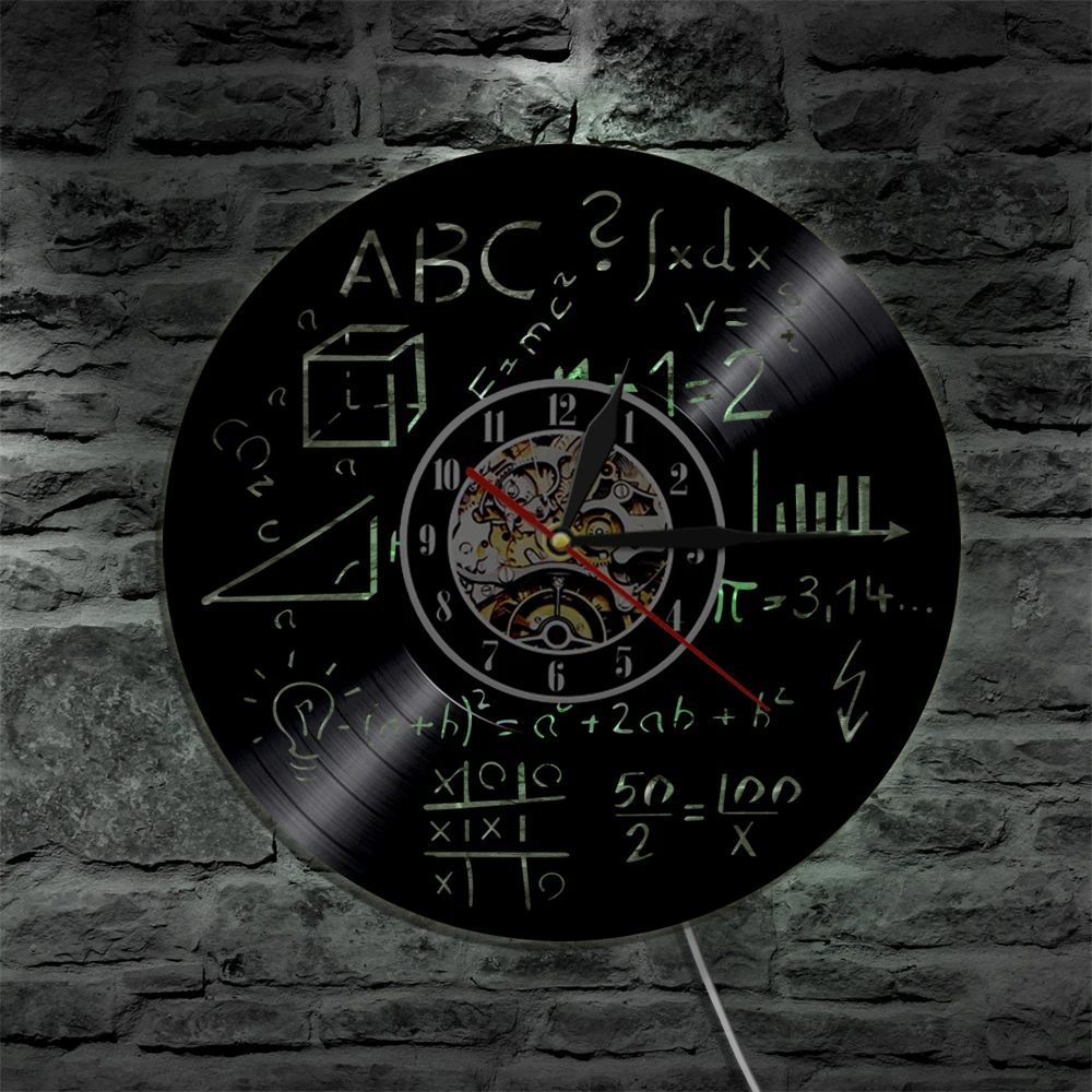 Научное искусство, математическое уравнение, настенные часы, математическая формула, Виниловая пластинка, настенные часы, математика, ПИ, гик, школа, Настенный декор, математика, подарок для учителя