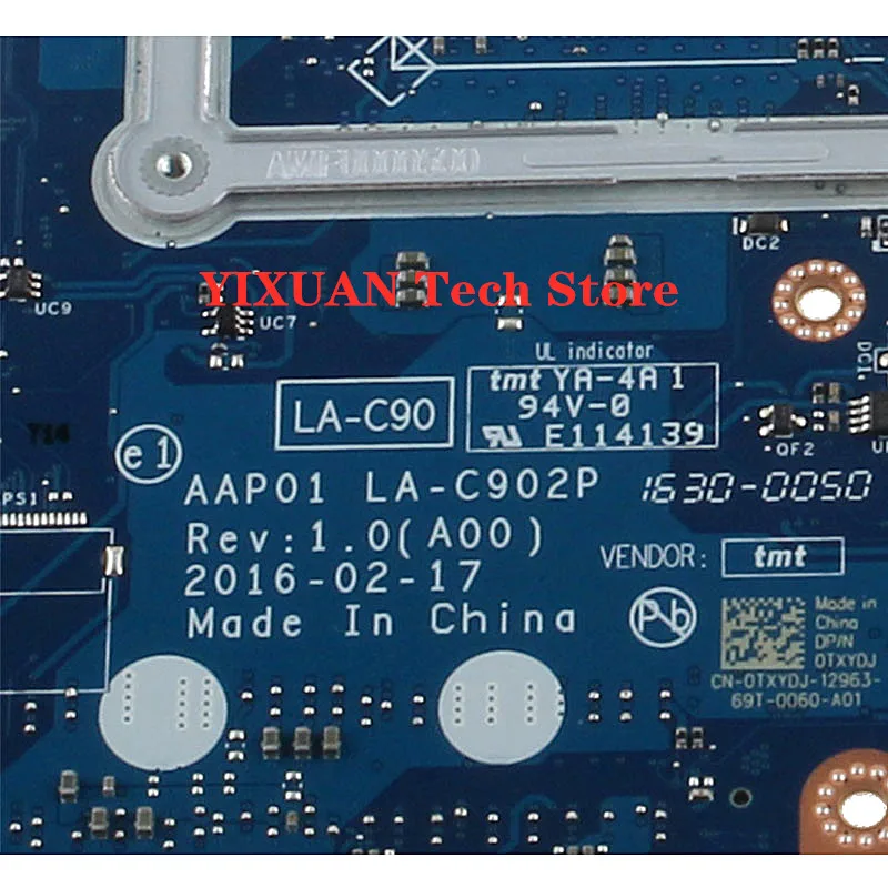 LA C902P для DELL Alienware 13 R2 материнская плата ноутбука DJ 0TX с CN GTX965M 4GB|Материнские платы| |