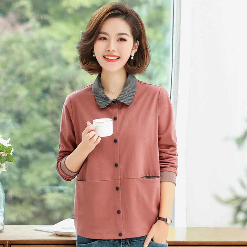 

Jacket Women Spring 2020 Fashion Korean Style Casual Jackets Simple Elegant Woman Clothes Outfits Thin Short With Big Pocket Hot