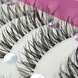 Fashion False Eyelashes 10 Pairs Natural Black Long Cross Thick False Eyelashes Party Eye Makeup Eyelash Set