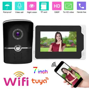 

doorbell camera 7in 1080P WiFi Video Doorbell Waterproof Intercom TFT Remote Control Night Viewing for TUYA 100 -240V