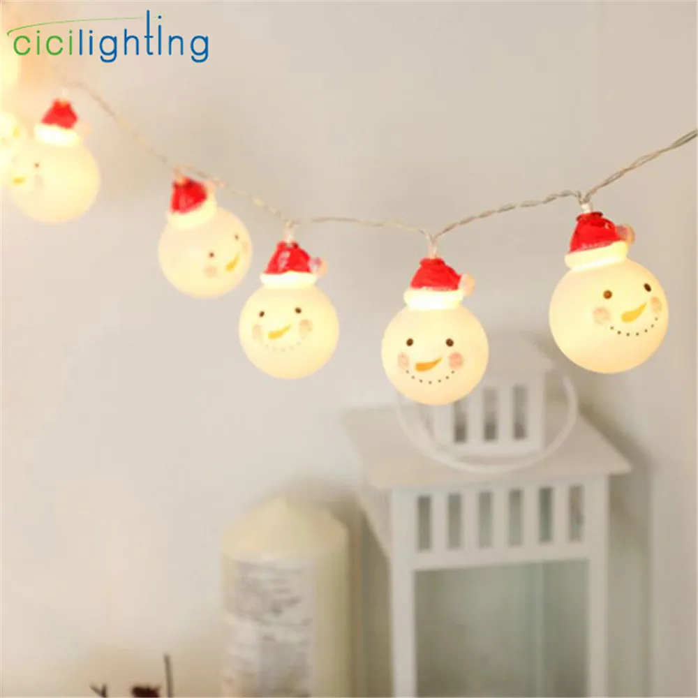 

Santa Claus led String Light for Xmas Goods, AA Battery Powered 1.5m 10 LED Christmas Snowman Garland Lamp for New Year