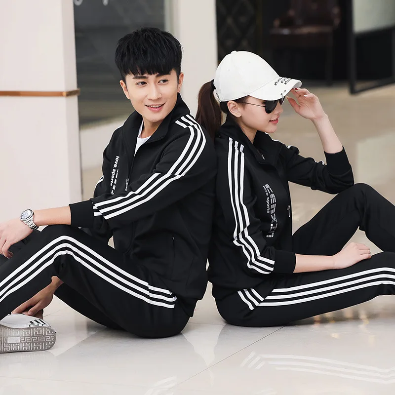 Men and women 2PC Zipper Autumn Sportswear Casual Tracksuit Male Sweatshirt Jacket+Pans Suit Hoodies Moleton Masculino dro
