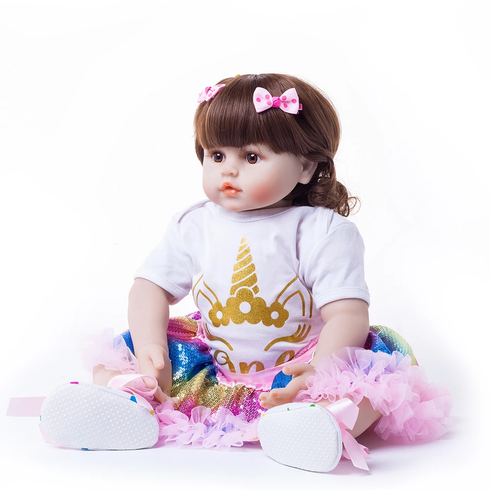 2" 58 см большой прекрасный живой Кукла Reborn Girl игрушка мягкий силиконовый парик для волос Reborn Реалистичная кукла принцесса для ребенка Playmate