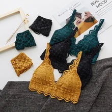 Wriufred, комплект женского нижнего белья, сексуальный, кружевной, съемный, на груди, без косточек, два предмета, бюстгальтер, трусы, набор, пуш-ап, одежда для сна, комплект нижнего белья