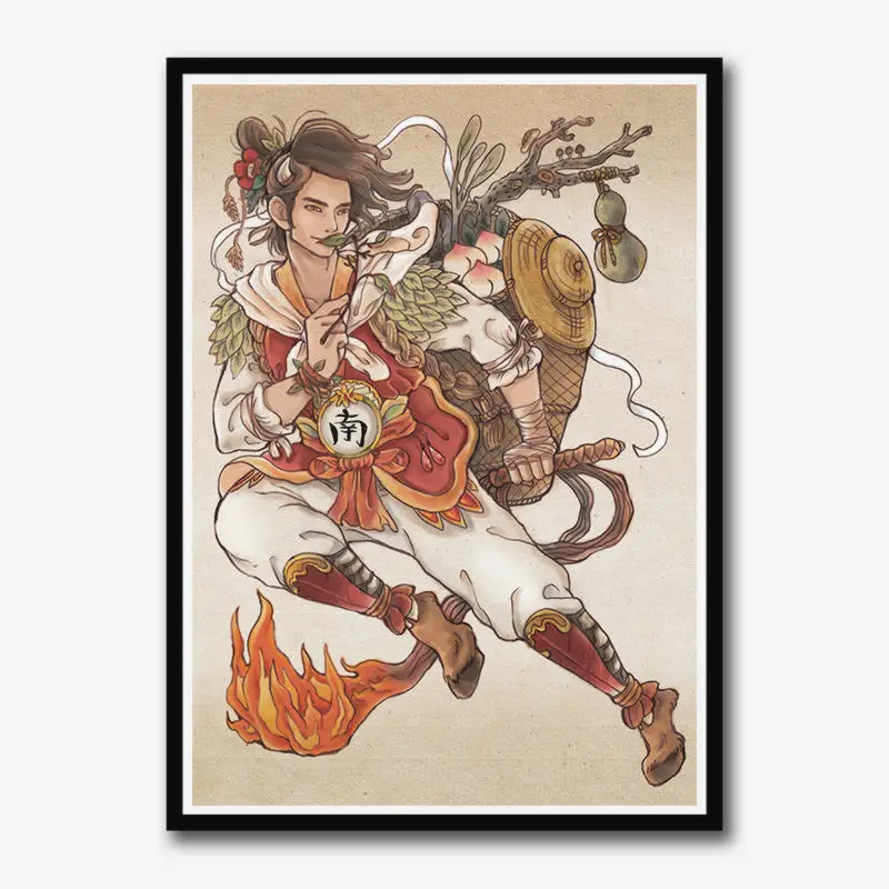 Korean illustration Vintage White Coated Paper Poster For Home Bar Living Decor high quality poster wall sticker Frameless