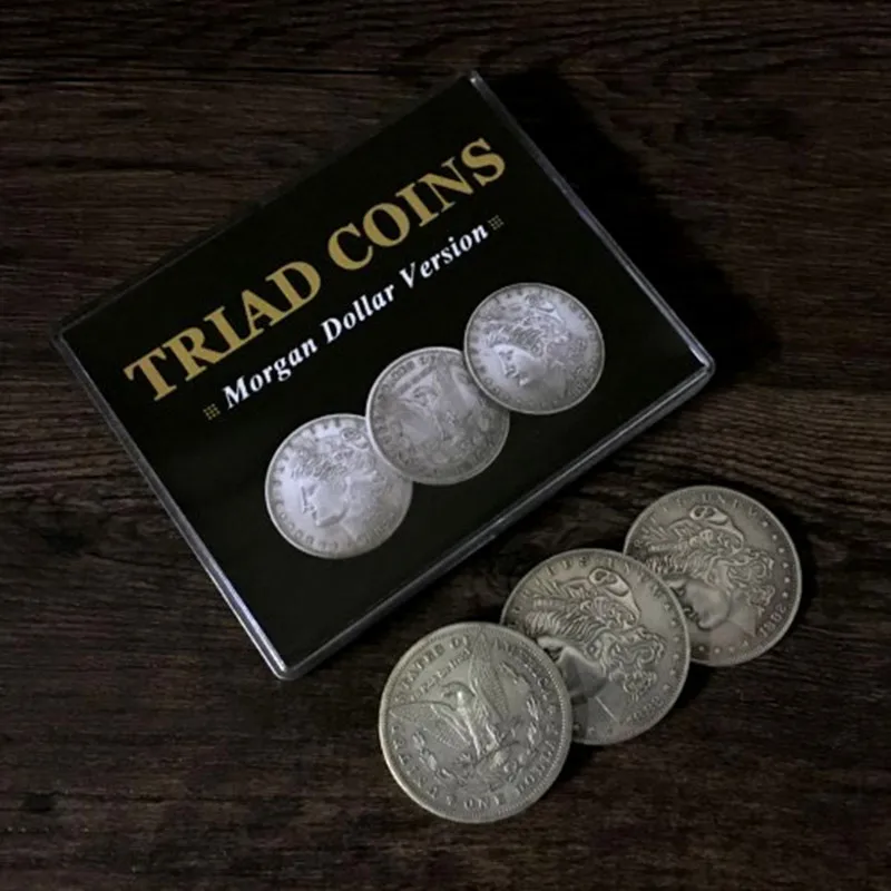 

Triad Coins (Morgan version) by Joshua Jay Magic Tricks Clsoe Up Coin Appearing Magia Illusion Gimmick Props Accessaies Magician
