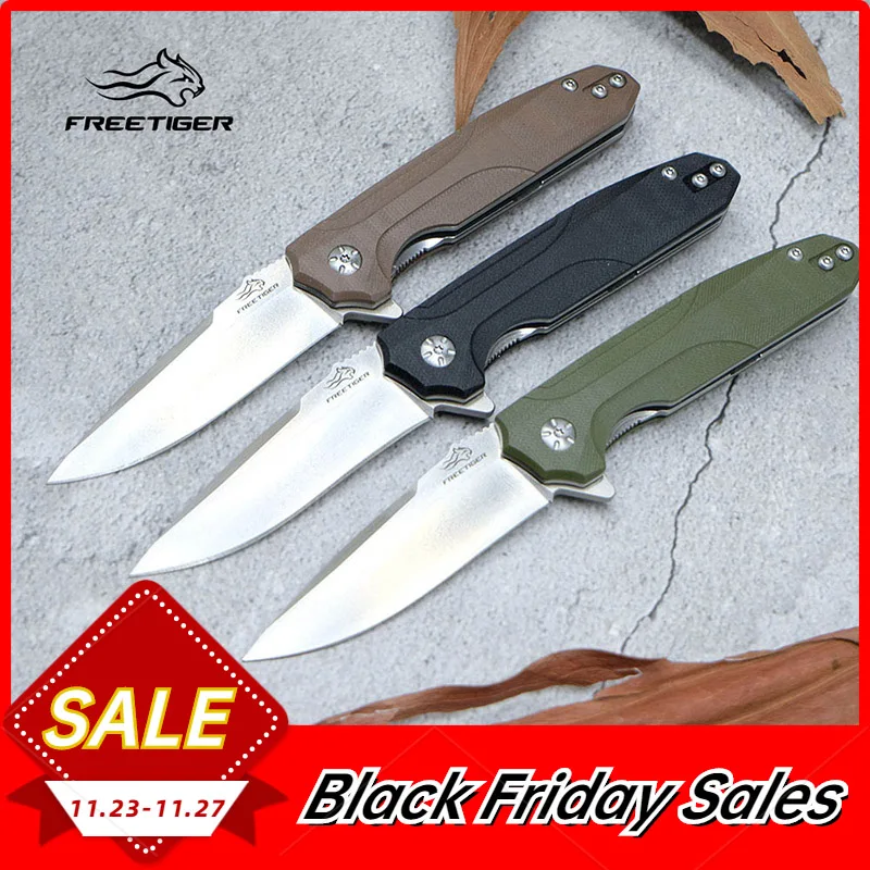 

FREETIGER FT905 Folding Knife D2 Blade G10 Handle Ball Bearing Outdoor Camping Hunting Utility EDC Pocket Knife