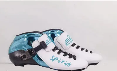 Углеродное волокно встроенные скоростные коньки Patines 3 4 колеса профессиональная гоночная обувь для марафона асфальта наземного дорожного катания 85A30-45 - Цвет: Blue boot Only