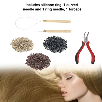 

Hair Extensions Tool Set Pliers Pulling Hook Bead Device Micro Beads Pulling Needle Ring Needle Forceps Hairdressing Makeup Kits