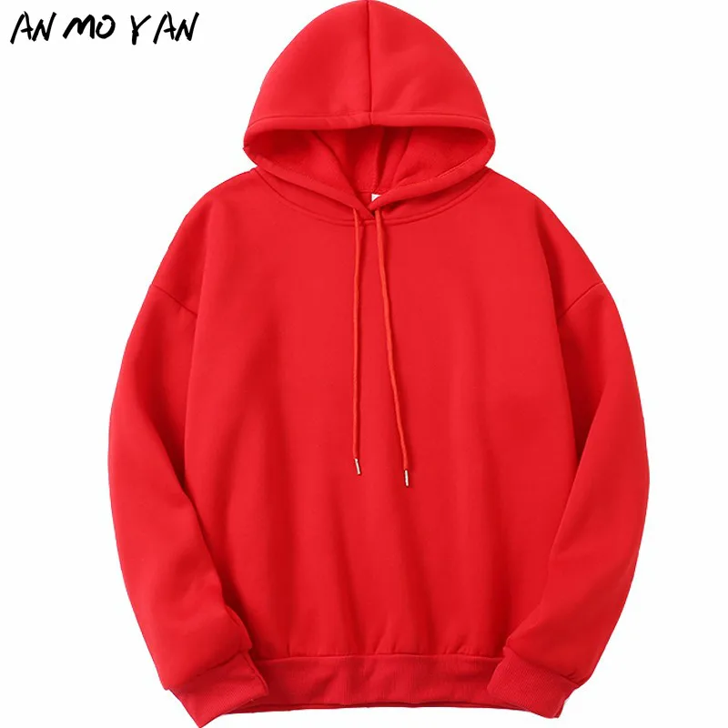 

New Winter Fashion Solid Color Warm Women's Hoodie Korean Version Red Long-sleeved Loose Hooded Sweatshirt Tops Sportswear