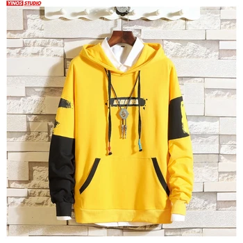 

Dropshipping Men Patchwork Graffiti Hip-Hop Sweatshirt 2020 Mens Hooded Cotton Hoodies Casual Male Pullover