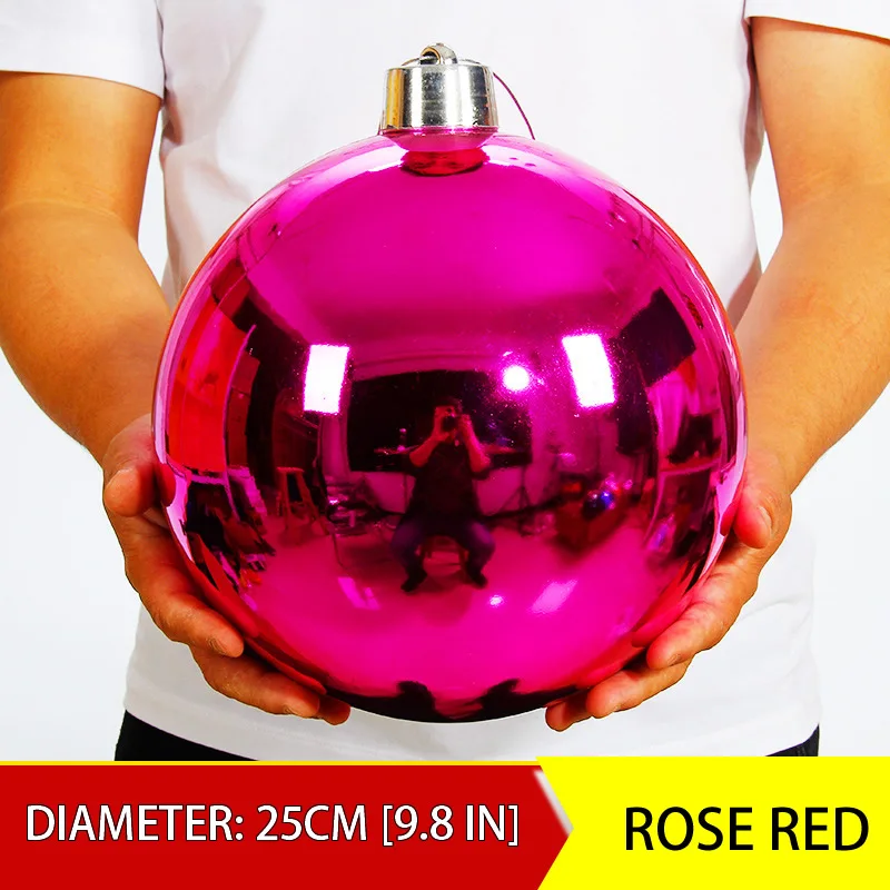 thumbnail image 1 of 1 bola decorativa navideña de 150 mm a 250 mm para árbol de Navidad, adorno colgante brillante para el hogar, bar, fiesta, boda, decoración navideña, 1 of 5