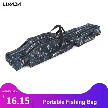 

Portable Fishing Bag 110 / 120 / 130 / 150 Centimeter Canvas Fishing Rod Cover Two Or Three Layers Bag For Fishing Tackle Tools