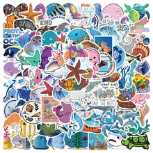 30/50/100PCS VSCO Mignon dessin animé vie Marine Autocollants BRICOLAGE Voiture Vélo Voyage Bagages Ordinateur Portable Jouet Classique Graffiti Autocollant Enfant cadeau