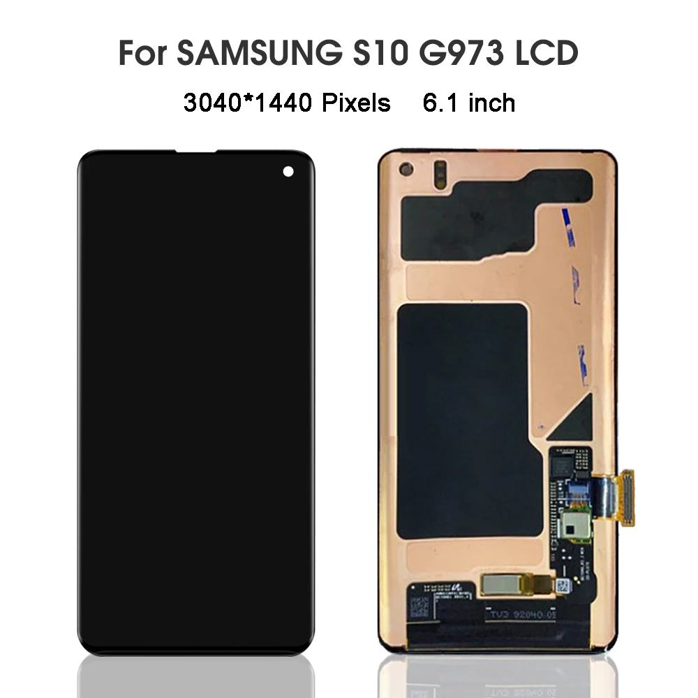 ORIGINAL SUPER AMOLED LCD For SAMSUNG Galaxy S10 G973F DS G973U G973 SM G973 LCD Display 3