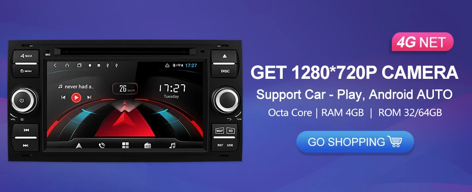 Discount Isudar Car Multimedia Player GPS Android 8.0 2 Din Stereo System Radio For Ford/Focus/Mondeo/Kuga Octa Core Wifi Microphone DVR 1